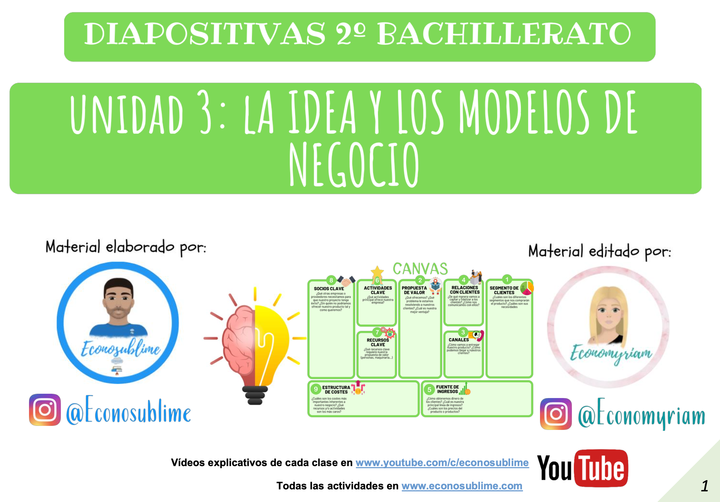 Diapositivas 2º bachillerato. Empresa y diseño de modelos de negocio. Tema 3. Idea y modelos de negocio