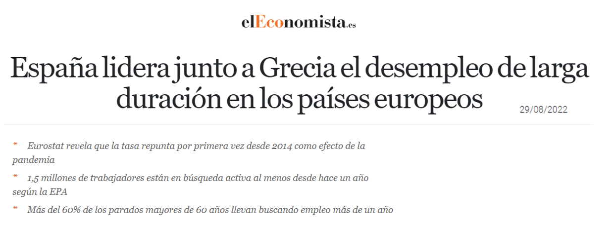 ACTIVIDAD 12. EL DESEMPLEO DE LARGA DURACIÓN EN ESPAÑA